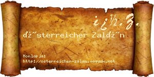 Österreicher Zalán névjegykártya